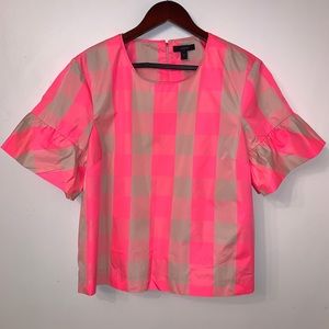 COPY - J Crew Hot Pink Pattern Top, Size 12